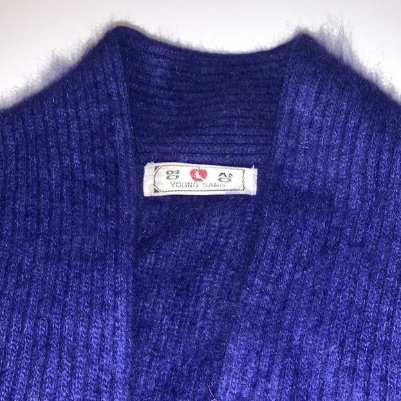 Young Sang Vintage Blue Angora Cardigan - Women’s Size Medium - Picture 6 of 9